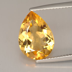 4.53克拉天然橙色黄水晶，梨形，14×10.1毫米，VVS