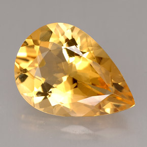 3.95克拉天然橙色黄水晶，梨形，14×9.9毫米，VVS