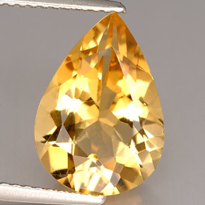3.95克拉天然橙色黄水晶，梨形，14×9.9毫米，VVS