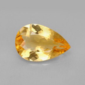 4.37克拉天然黄色黄水晶，梨形，15.1×10.1毫米，VVS