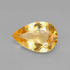 4.37克拉天然黄色黄水晶，梨形，15.1×10.1毫米，VVS