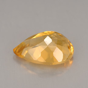 3.75克拉天然黄色黄水晶，梨形，13×9.1毫米，VVS-VS