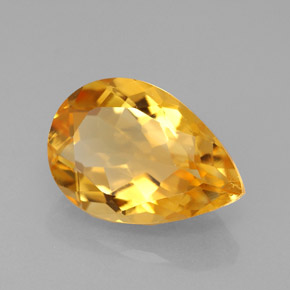 3.90克拉天然黄色黄水晶，梨形，12.9×9.1毫米，VVS