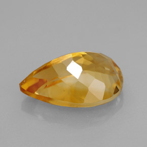3.90克拉天然黄色黄水晶，梨形，12.9×9.1毫米，VVS
