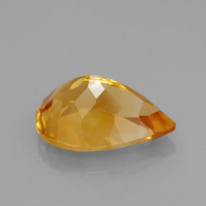 3.40克拉天然黄色黄水晶，梨形，12.8×9毫米，VVS