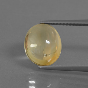 3.42克拉天然黄金色黄水晶，椭圆形切割，10.7×9.1毫米，透明