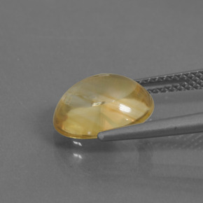 3.42克拉天然黄金色黄水晶，椭圆形切割，10.7×9.1毫米，透明