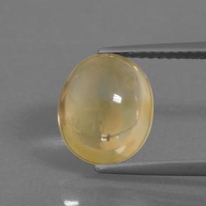 3.25克拉天然黄色黄水晶，椭圆形切割，10.5×8.8毫米，透明