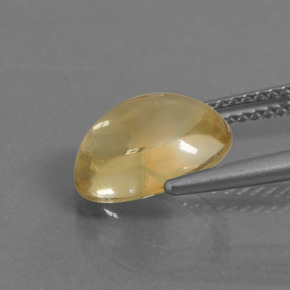 3.25克拉天然黄色黄水晶，椭圆形切割，10.5×8.8毫米，透明