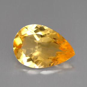 3.00克拉天然橙色黄水晶，梨形，13×9.1毫米，VVS