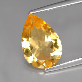 3.00克拉天然橙色黄水晶，梨形，13×9.1毫米，VVS