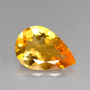 2.71克拉天然橙色黄水晶，梨形，12.8×8.8毫米，VVS