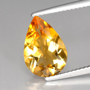 2.71克拉天然橙色黄水晶，梨形，12.8×8.8毫米，VVS