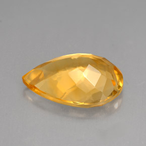 3.37克拉天然黄色黄水晶，梨形，13.1×9毫米，VVS-VS