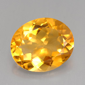 3.68克拉天然黄色黄水晶，椭圆形切割，12.2×10.1毫米，VVS-VS
