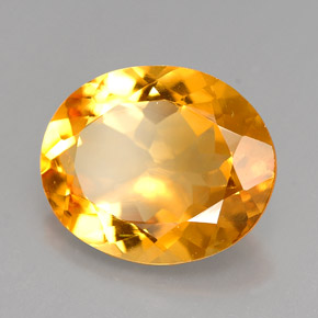 3.68克拉天然黄色黄水晶，椭圆形切割，12.2×10.1毫米，VVS-VS