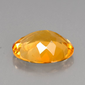3.68克拉天然黄色黄水晶，椭圆形切割，12.2×10.1毫米，VVS-VS