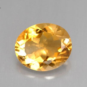 3.85克拉天然黄色黄水晶，椭圆形切割，11.8×9.9毫米，VVS