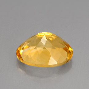 4.18克拉天然黄色黄水晶，椭圆形切割，12.1×10.4毫米，VVS
