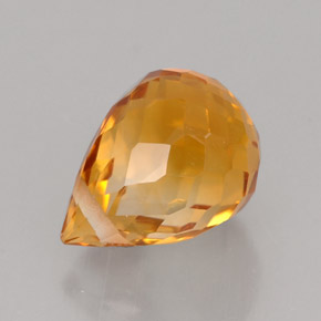1.56克拉天然橙色黄水晶，水滴珠形切工，7.8×5.8毫米，VVS