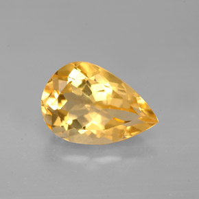 2.74克拉天然黄色黄水晶，梨形，11.6×8毫米，VVS