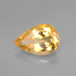 2.74克拉天然黄色黄水晶，梨形，11.6×8毫米，VVS