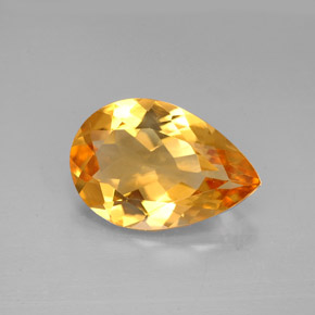 2.31克拉天然黄色黄水晶，梨形，11.9×8.1毫米，VVS
