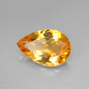 2.31克拉天然黄色黄水晶，梨形，11.9×8.1毫米，VVS