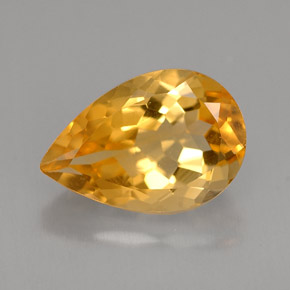 2.90克拉天然黄色黄水晶，梨形，11.9×8毫米，VVS