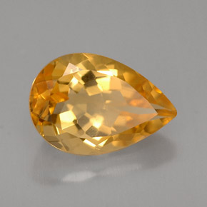 2.90克拉天然黄色黄水晶，梨形，11.9×8毫米，VVS
