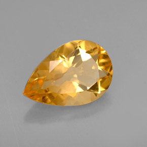 2.59克拉天然黄色黄水晶，梨形，11.9×8.1毫米，VVS-VS