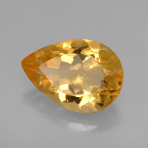 3.71克拉天然黄色黄水晶，梨形，12.8×8.9毫米，VVS-VS