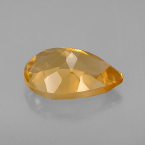 3.71克拉天然黄色黄水晶，梨形，12.8×8.9毫米，VVS-VS