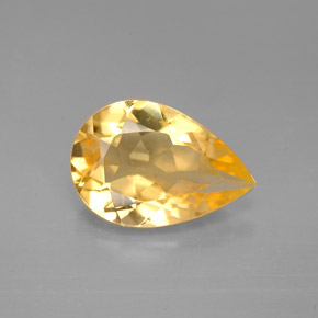 2.44克拉天然黄色黄水晶，梨形，11.8×8毫米，VVS-VS