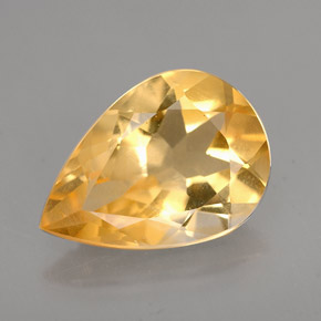3.40克拉天然黄色黄水晶，梨形，12.8×9.1毫米，VVS