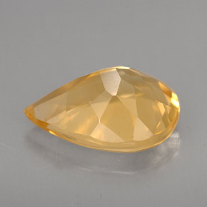 3.40克拉天然黄色黄水晶，梨形，12.8×9.1毫米，VVS