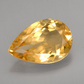 2.63克拉天然黄色黄水晶，梨形，11.9×8毫米，VVS