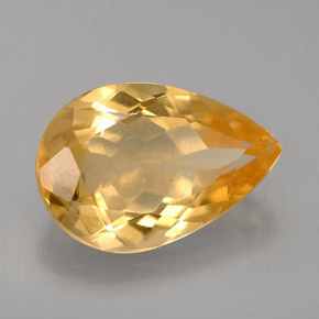 2.63克拉天然黄色黄水晶，梨形，11.9×8毫米，VVS