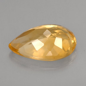 2.63克拉天然黄色黄水晶，梨形，11.9×8毫米，VVS