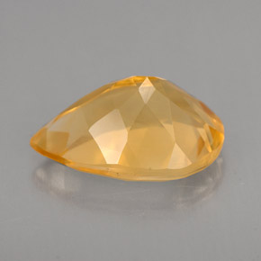 3.24克拉天然黄色黄水晶，梨形，12.6×8.7毫米，VVS