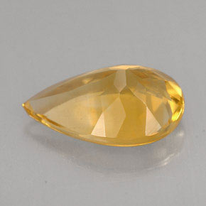 2.31克拉天然黄色黄水晶，梨形，11.9×8.1毫米，VVS