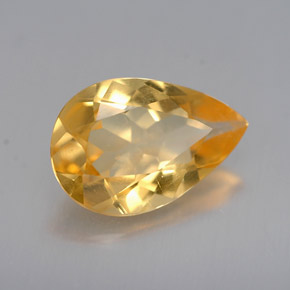 2.26克拉天然黄金色黄水晶，梨形，11.8×8毫米，VVS