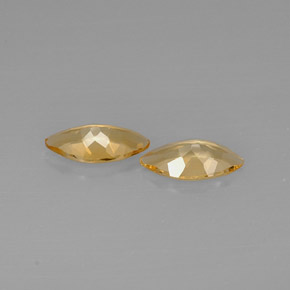天然黄色黄水晶，马眼形，11.8×6.1毫米，VVS