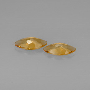 天然黄色黄水晶，马眼形，11.9×6.1毫米，VVS