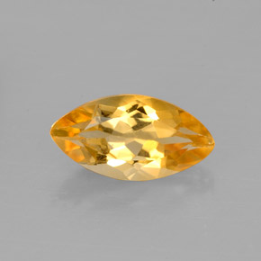 1.83克拉天然黄色黄水晶，马眼形，11.9×6.2毫米，VVS-VS