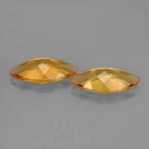 天然黄色黄水晶，马眼形，12×6.2毫米，VVS