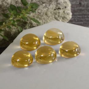 天然黄金色黄水晶，圆形切割，8.00毫米，透明