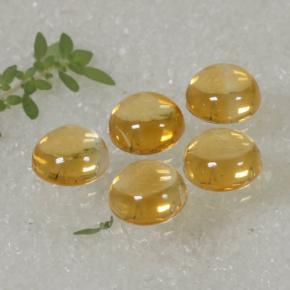 10.14天然黄色黄水晶，圆形切割，8.03毫米，透明