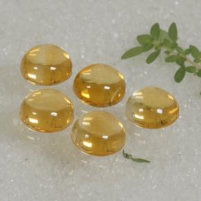 10.14天然黄色黄水晶，圆形切割，8.03毫米，透明