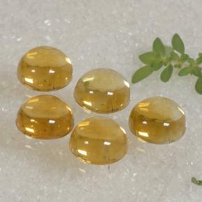 10.94天然金色黄水晶，圆形切割，8.15毫米，透明